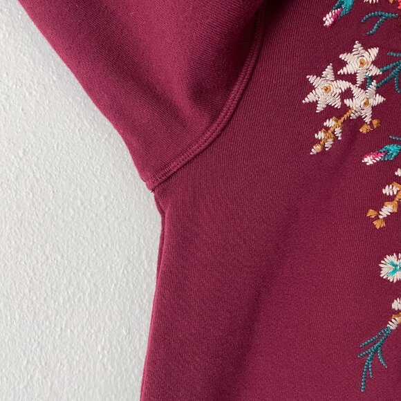 Johnny Was Isadora Thermal Sweatshirt Embroidered Floral Boho Size S - Picture 10 of 12